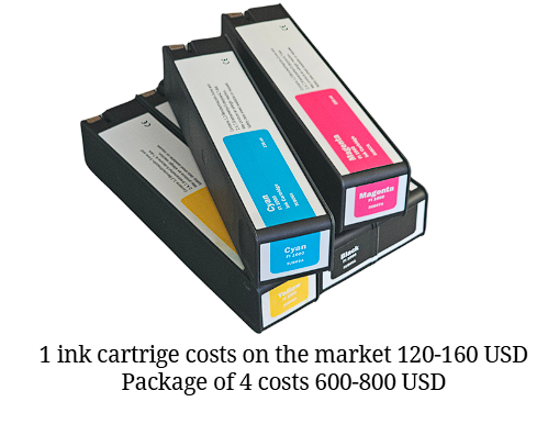 Set of HP FI-1000 Ink cartridges