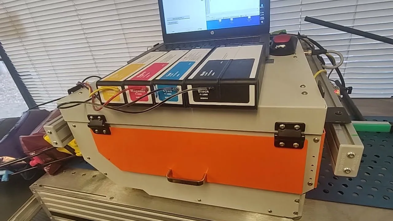 FI-1000 InkBags refill system installed on industrial printer